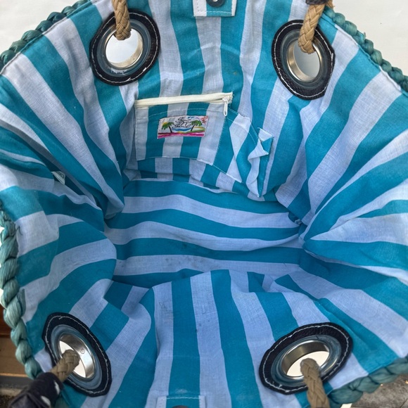 Sun and sand // teal woven sea grass tote purse jun1 - Picture 7 of 8